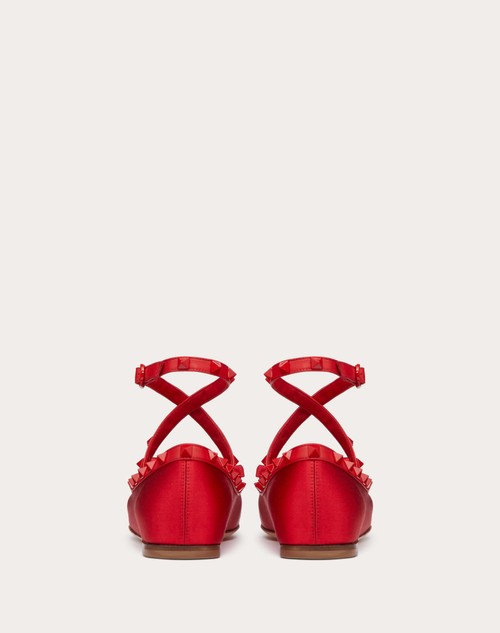 Red Valentino BALLERINA ROCKSTUD IN RASO E BORCHIE IN TONO Fino al 65% di sconto