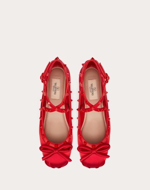 Red Valentino BALLERINA ROCKSTUD IN RASO E BORCHIE IN TONO Fino al 65% di sconto