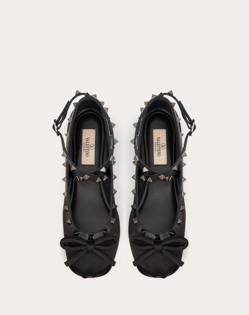 Red Valentino BALLERINA ROCKSTUD IN RASO E BORCHIE IN TONO Sostegno trimestrale