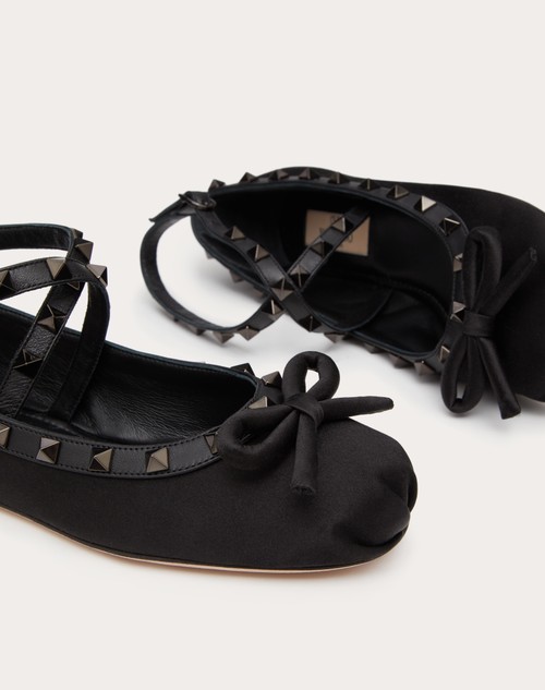 Red Valentino BALLERINA ROCKSTUD IN RASO E BORCHIE IN TONO Sostegno trimestrale