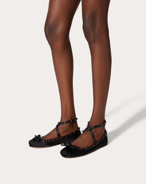 Red Valentino BALLERINA ROCKSTUD IN RASO E BORCHIE IN TONO Sostegno trimestrale
