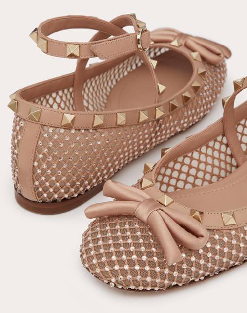 Red Valentino BALLERINA ROCKSTUD IN RETE CON CRISTALLI Discount Store per i nuovi prodotti