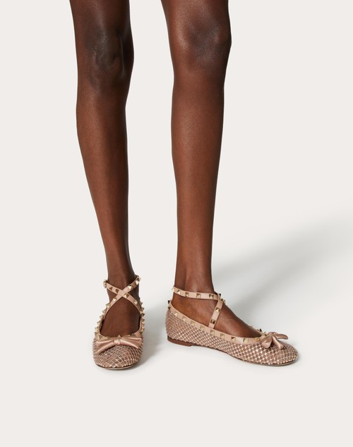 Red Valentino BALLERINA ROCKSTUD IN RETE CON CRISTALLI Discount Store per i nuovi prodotti