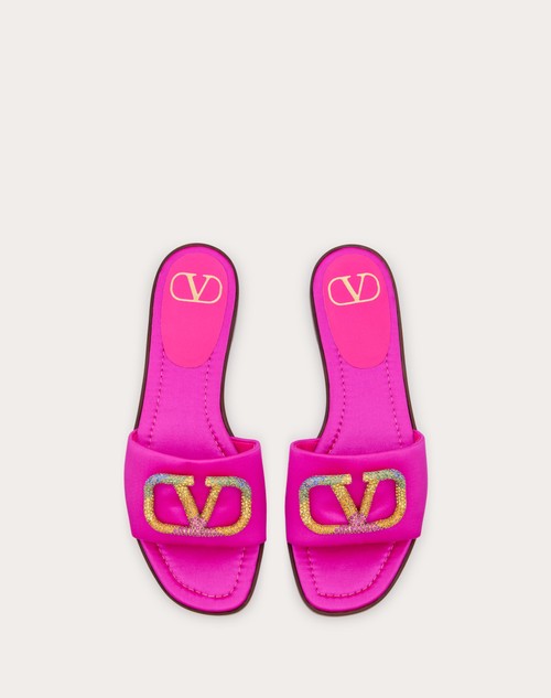 Red Valentino SANDALO SLIDE VALENTINO GARAVANI ESCAPE IN RASO CON CRISTALLI In Linea