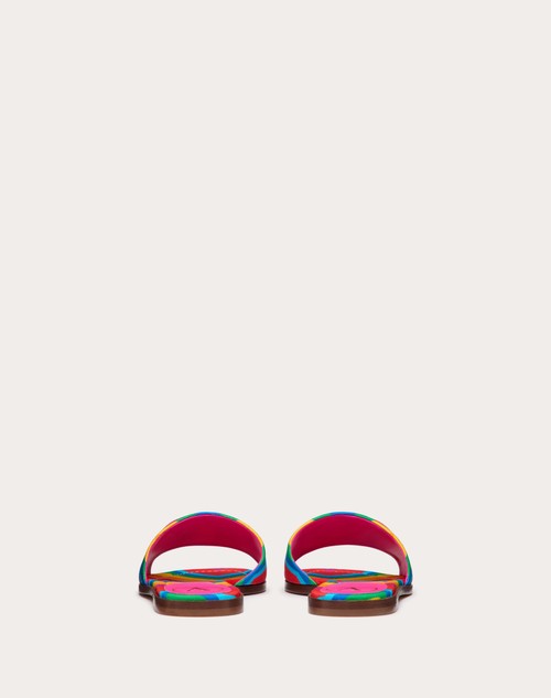 Red Valentino SANDALO SLIDE VALENTINO GARAVANI ESCAPE IN CANVAS CON STAMPA CHEVRON24 Nuovo