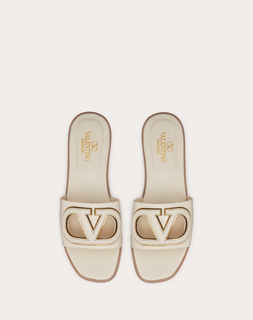 Red Valentino SANDALO SLIDE VLOGO CUT-OUT IN VITELLO Vendita