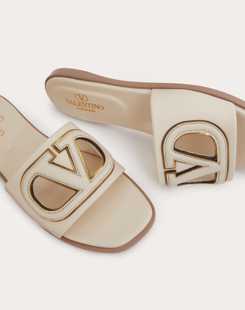 Red Valentino SANDALO SLIDE VLOGO CUT-OUT IN VITELLO Vendita