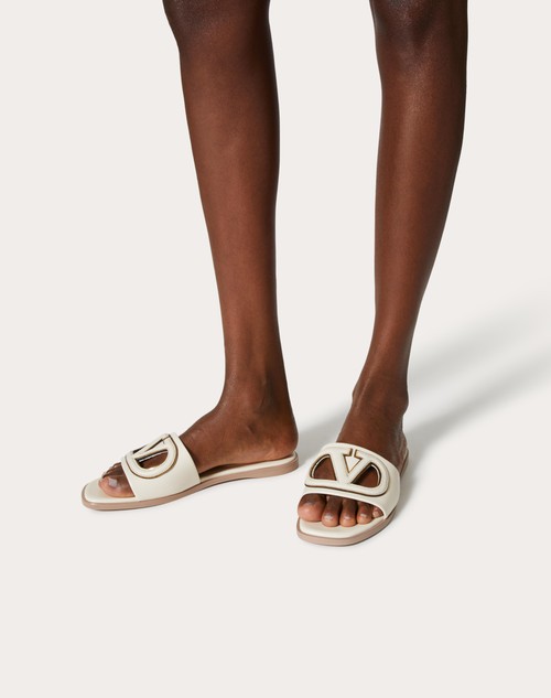 Red Valentino SANDALO SLIDE VLOGO CUT-OUT IN VITELLO Vendita
