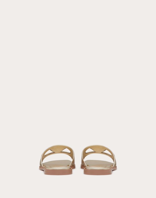 Red Valentino SANDALO SLIDE VLOGO CUT-OUT IN NAPPA LAMINATA Pezzi Unici