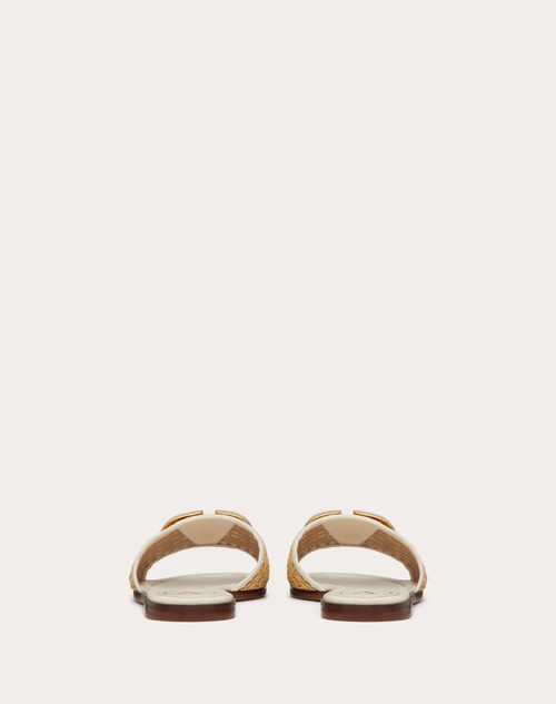 Red Valentino SANDALO SLIDE VLOGO SIGNATURE IN RAFIA INTRECCIATA Soddisfazione Garantita