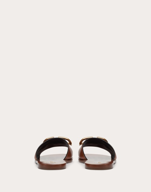 Red Valentino SANDALO SLIDER VLOGO SIGNATURE IN VACCHETTA GRANATA CON ACCESSORIO Negozi Online