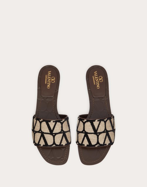 Red Valentino SANDALO SLIDE IN TOILE ICONOGRAPHE Acquista Ora