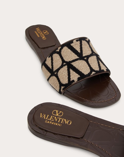 Red Valentino SANDALO SLIDE IN TOILE ICONOGRAPHE Acquista Ora