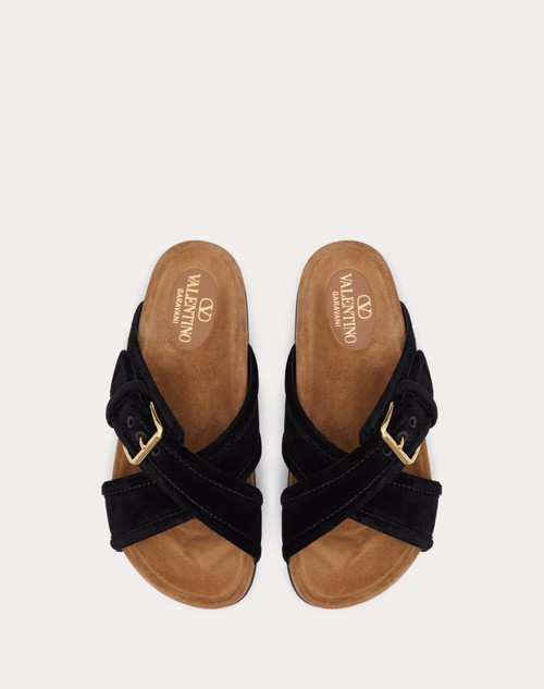 Red Valentino SANDALO SLIDE FUSSFRIEND IN VELLUTO 30MM Promozione Limitata