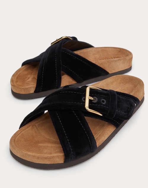 Red Valentino SANDALO SLIDE FUSSFRIEND IN VELLUTO 30MM Promozione Limitata