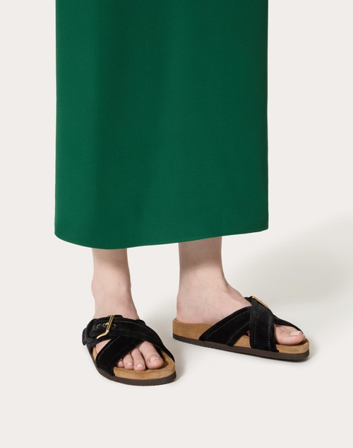 Red Valentino SANDALO SLIDE FUSSFRIEND IN VELLUTO 30MM Promozione Limitata