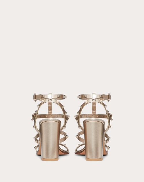 Red Valentino SANDALO ROCKSTUD IN VITELLO METALLIZZATO CON CINTURINI 90MM Nuova