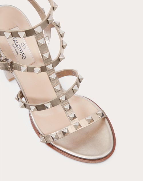 Red Valentino SANDALO ROCKSTUD IN VITELLO METALLIZZATO CON CINTURINI 90MM Nuova