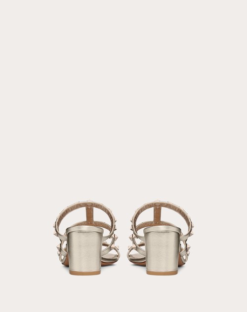 Red Valentino SANDALO SLIDER ROCKSTUD IN VITELLO METALLIZZATO 60MM Spedizione gratuita