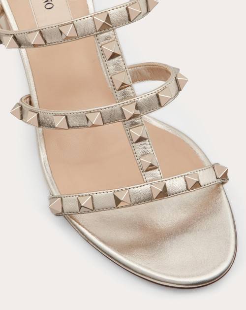 Red Valentino SANDALO SLIDER ROCKSTUD IN VITELLO METALLIZZATO 60MM Spedizione gratuita