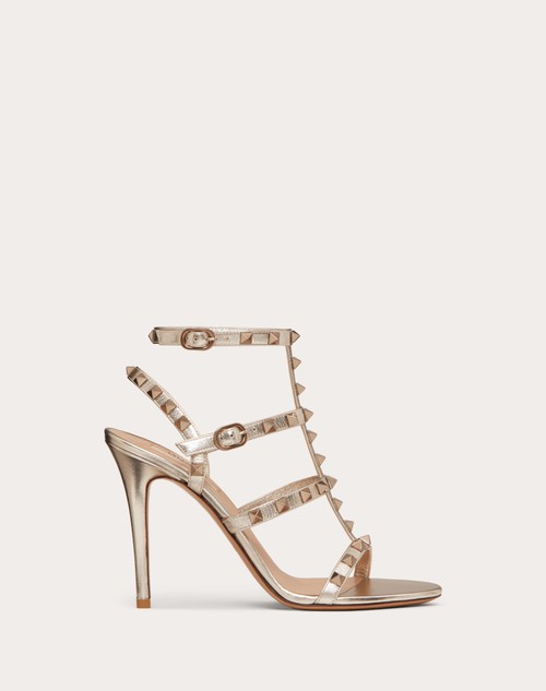 Red Valentino SANDALO ROCKSTUD IN VITELLO METALLIZZATO CON CINTURINI 100MM Offerta speciale