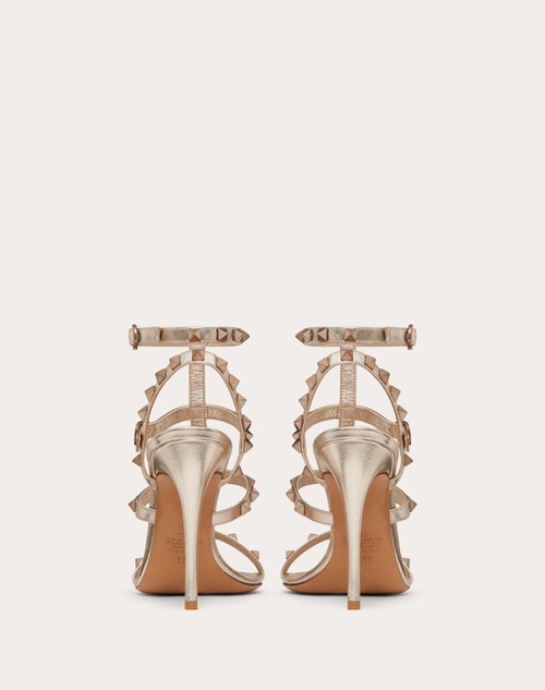 Red Valentino SANDALO ROCKSTUD IN VITELLO METALLIZZATO CON CINTURINI 100MM Offerta speciale