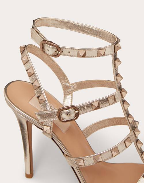 Red Valentino SANDALO ROCKSTUD IN VITELLO METALLIZZATO CON CINTURINI 100MM Offerta speciale