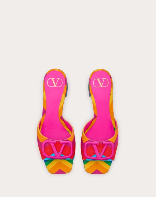 Red Valentino SANDALO SLIDE VALENTINO GARAVANI ESCAPE IN CANVAS CON STAMPA CHEVRON24 60MM Black Friday
