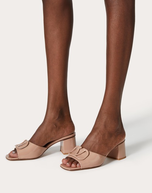Red Valentino SANDALO SLIDE VLOGO SIGNATURE IN VERNICE 60MM Offerta natalizia