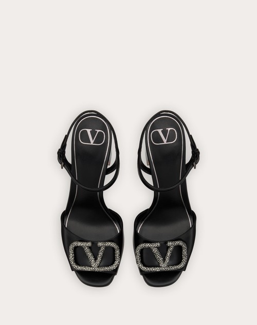 Red Valentino SANDALO CON PLATEAU VLOGO SIGNATURE IN VITELLO 115MM Offerta Pasqua
