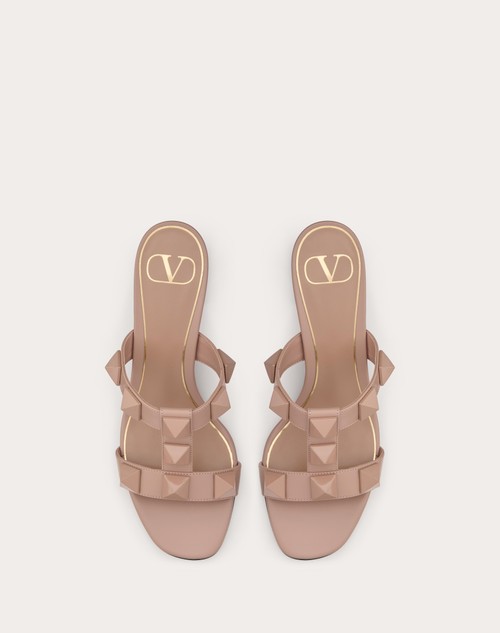 Red Valentino SANDALO SLIDE ROMAN STUD IN VITELLO E BORCHIE IN TONO 60MM Offerta Anniversario