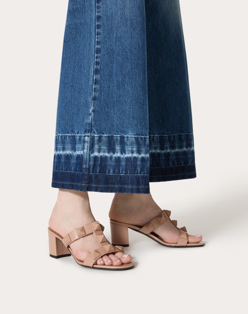 Red Valentino SANDALO SLIDE ROMAN STUD IN VITELLO E BORCHIE IN TONO 60MM Offerta Anniversario