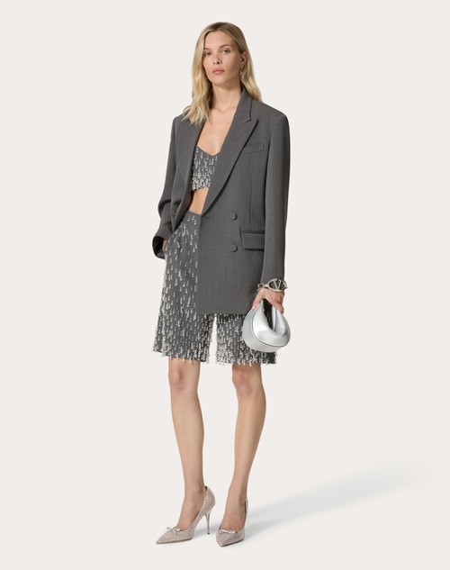 Red Valentino TOP IN ACTIVE GABARDINE RICAMATO Sconti VIP