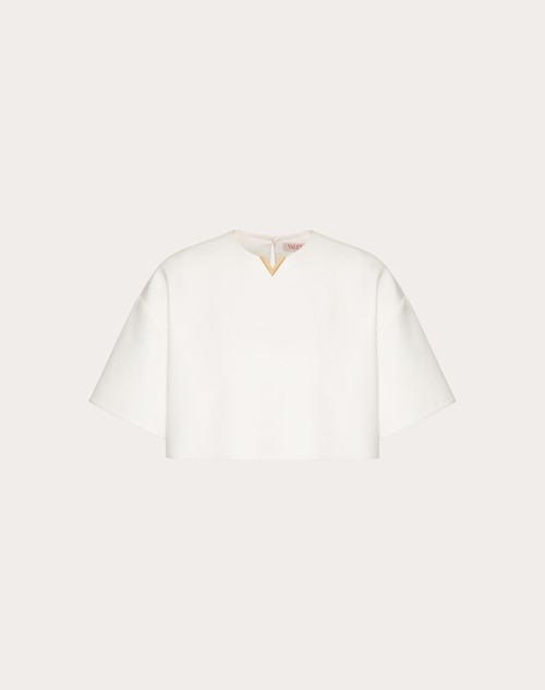 Red Valentino TOP IN LIGHT DOUBLE SPLITTABLE GABARDINE Super Saving Price