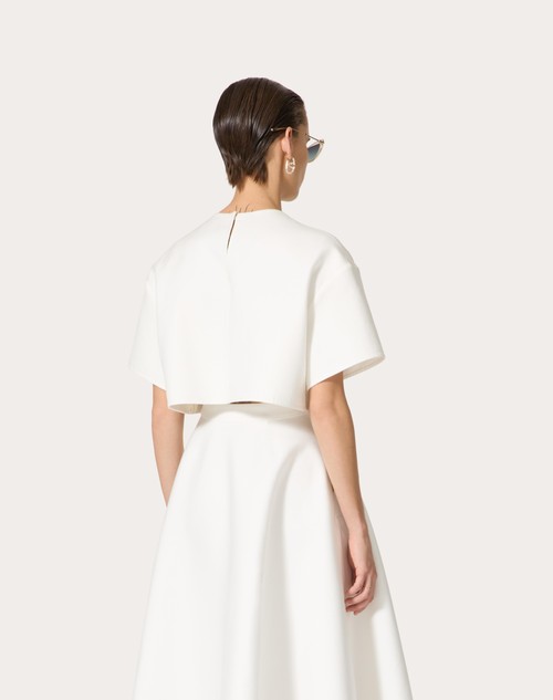 Red Valentino TOP IN LIGHT DOUBLE SPLITTABLE GABARDINE Super Saving Price