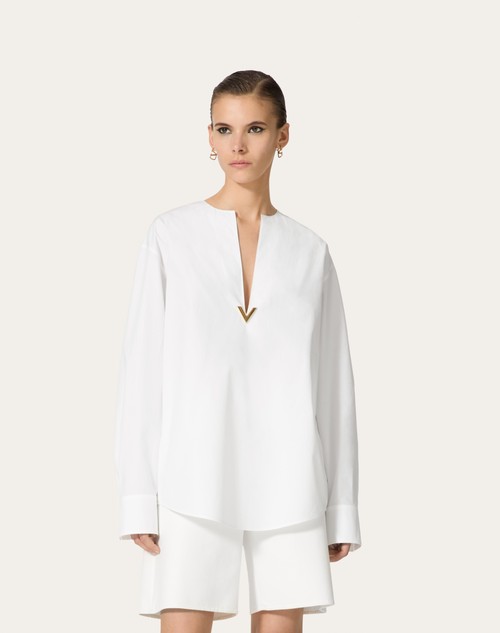 Red Valentino TOP IN COTTON POPELINE Ritorno libero