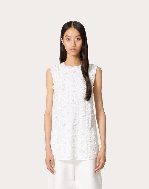 Red Valentino TOP IN COMPACT POPELINE RICAMATO Latest stili