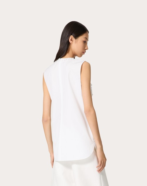 Red Valentino TOP IN COMPACT POPELINE RICAMATO Latest stili