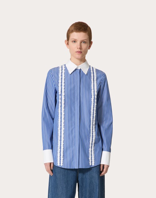 Red Valentino CAMICIA IN POPELINE CONTRAILS RICAMATA Ultimi due giorni