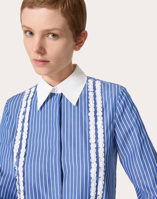 Red Valentino CAMICIA IN POPELINE CONTRAILS RICAMATA Ultimi due giorni