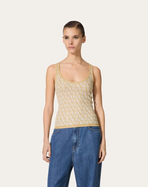 Red Valentino TOP IN LUREX E JACQUARD TOILE ICONOGRAPHE Ultimo giorno