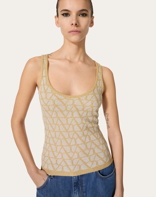 Red Valentino TOP IN LUREX E JACQUARD TOILE ICONOGRAPHE Ultimo giorno
