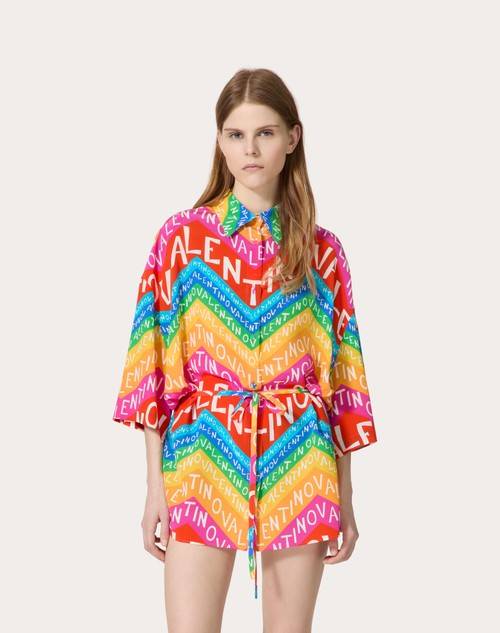 Red Valentino CAMICIA IN CREPE DE CHINE VALENTINO CHEVRON 24 Promozione temporanea