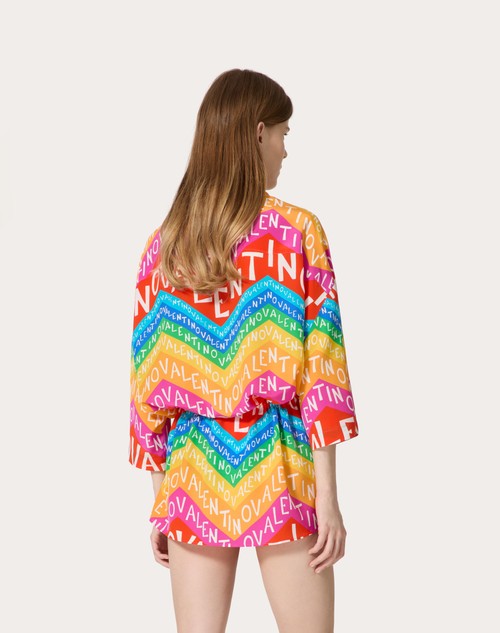 Red Valentino CAMICIA IN CREPE DE CHINE VALENTINO CHEVRON 24 Promozione temporanea