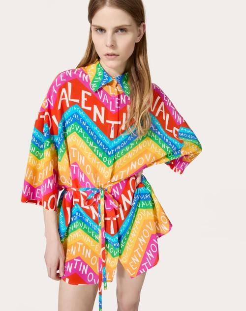 Red Valentino CAMICIA IN CREPE DE CHINE VALENTINO CHEVRON 24 Promozione temporanea