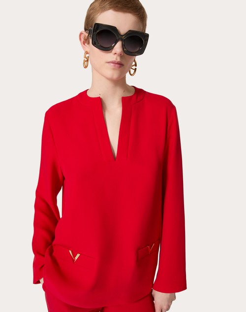 Red Valentino TOP IN CADY COUTURE Offerta speciale della fabbrica