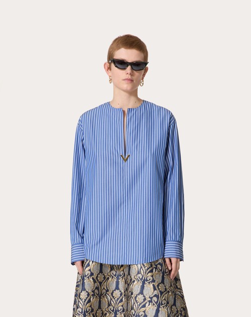 Red Valentino TOP IN POPELINE CONTRAILS Sostegno trimestrale