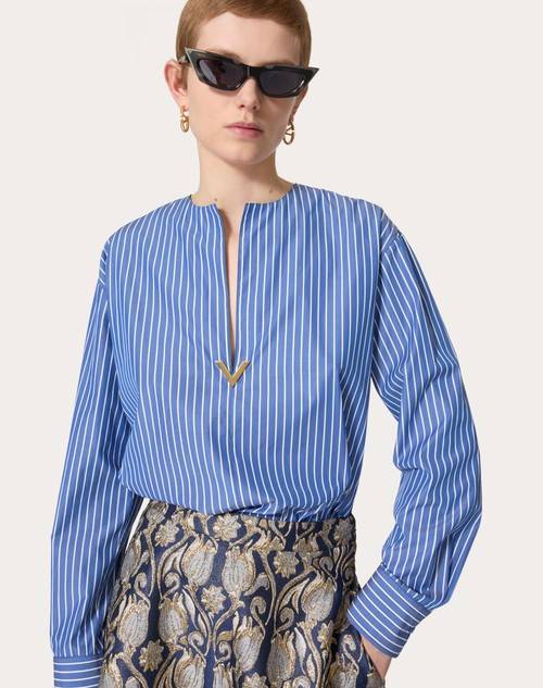 Red Valentino TOP IN POPELINE CONTRAILS Sostegno trimestrale