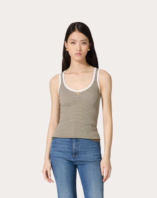 Red Valentino TOP IN COTONE E LUREX Fino al 55% di sconto