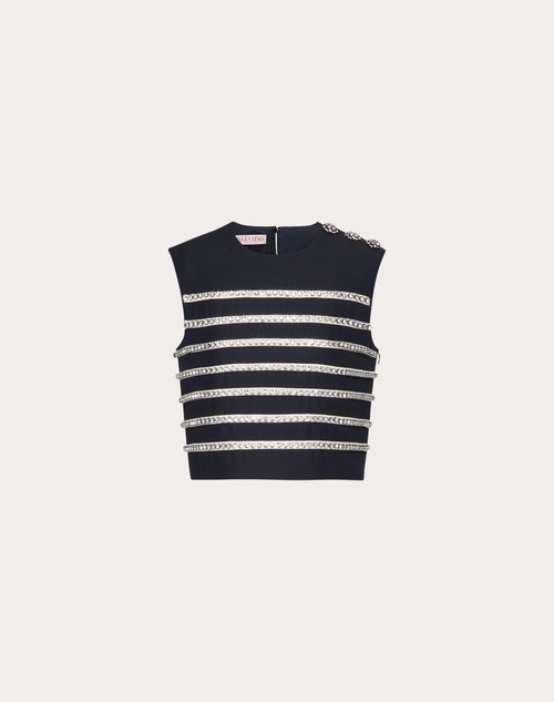 Red Valentino TOP IN CREPE COUTURE RICAMATO Discount Store per i nuovi prodotti